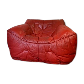 Vintage Roche Bobois leather armchair designed by Hans Hopfer 1980