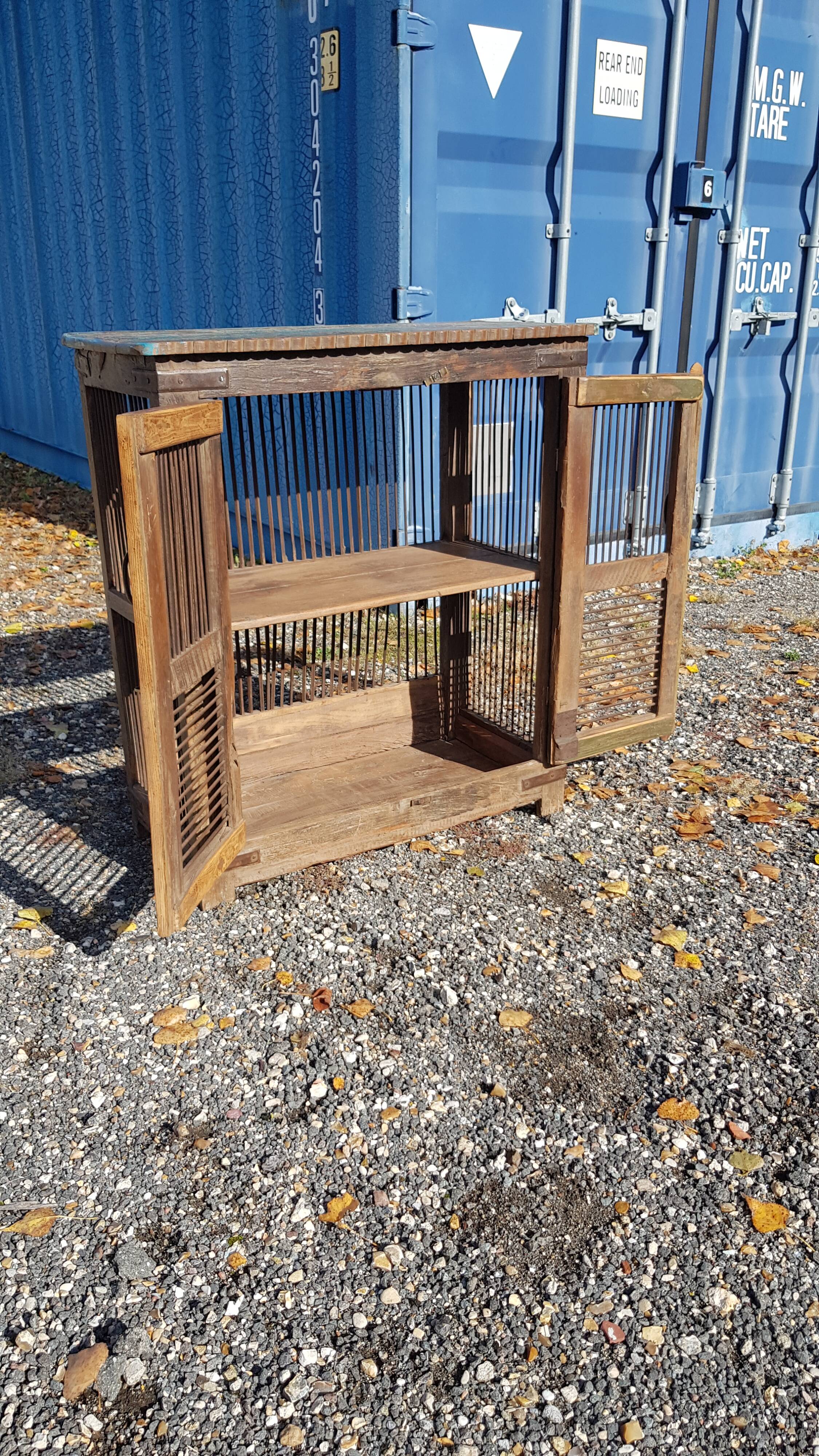 Old teak mesh pantry