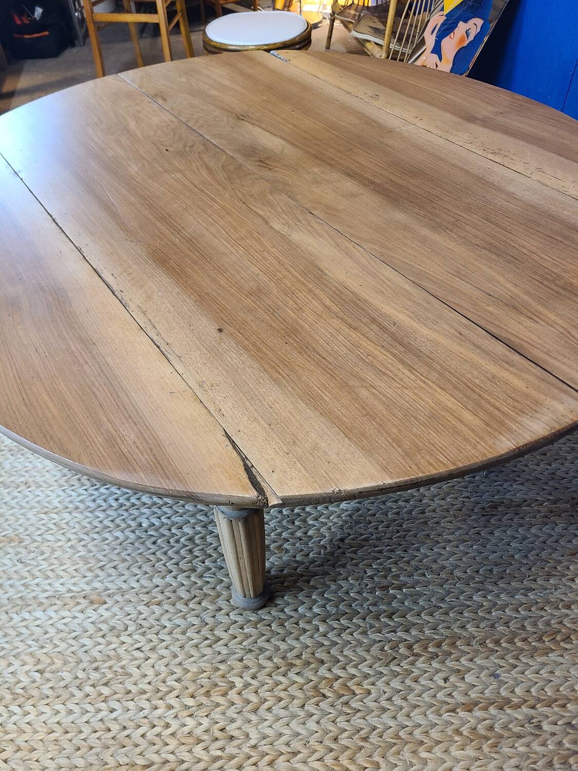 Vintage farmhouse coffee table with flaps