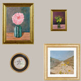 Painting Peony with a green vase