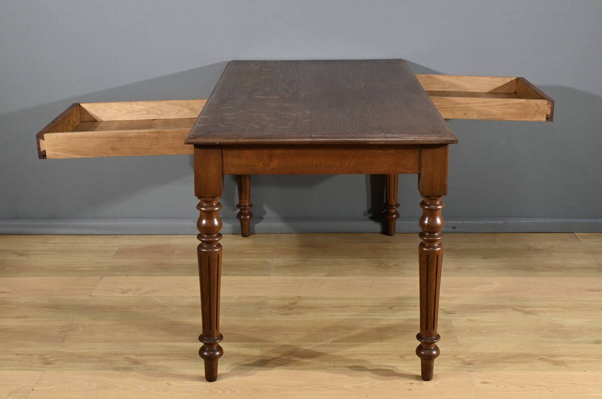 Oak Vis-à-vis Desk – Late 19th Century