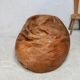 XL leather pouf, 70s, Italy.