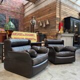 80s leather living room set