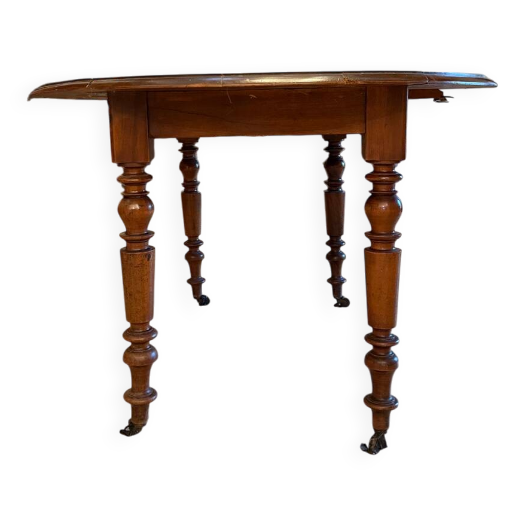 Oval drop-leaf table