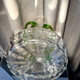 Large soliflore vase with transparent and green handles