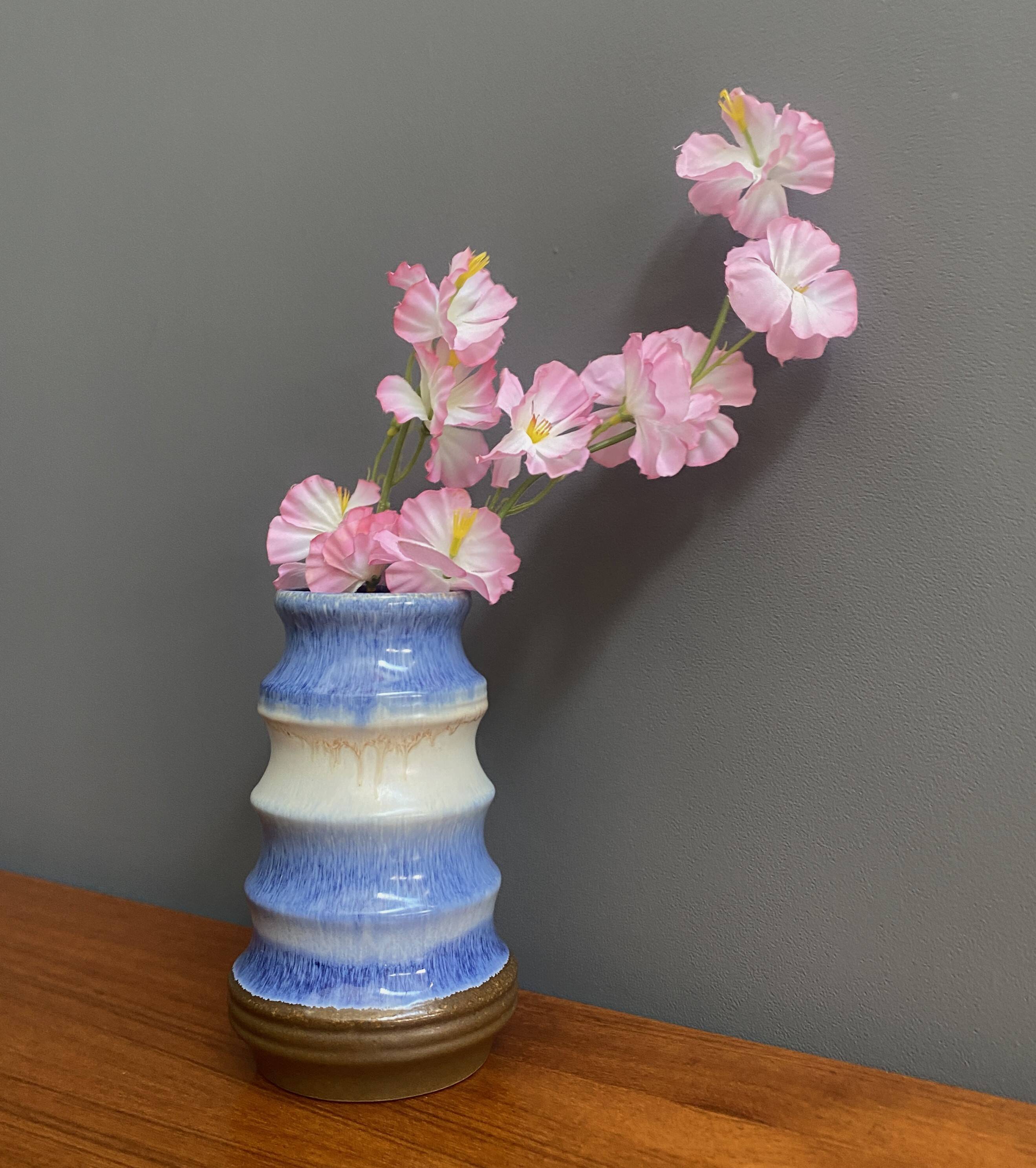 Blue vase by Strehla model 1408 Eastern Germany 1960s