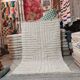 Large Moroccan Berber rug in cream wool with graphic patterns 300 x 200 cm.