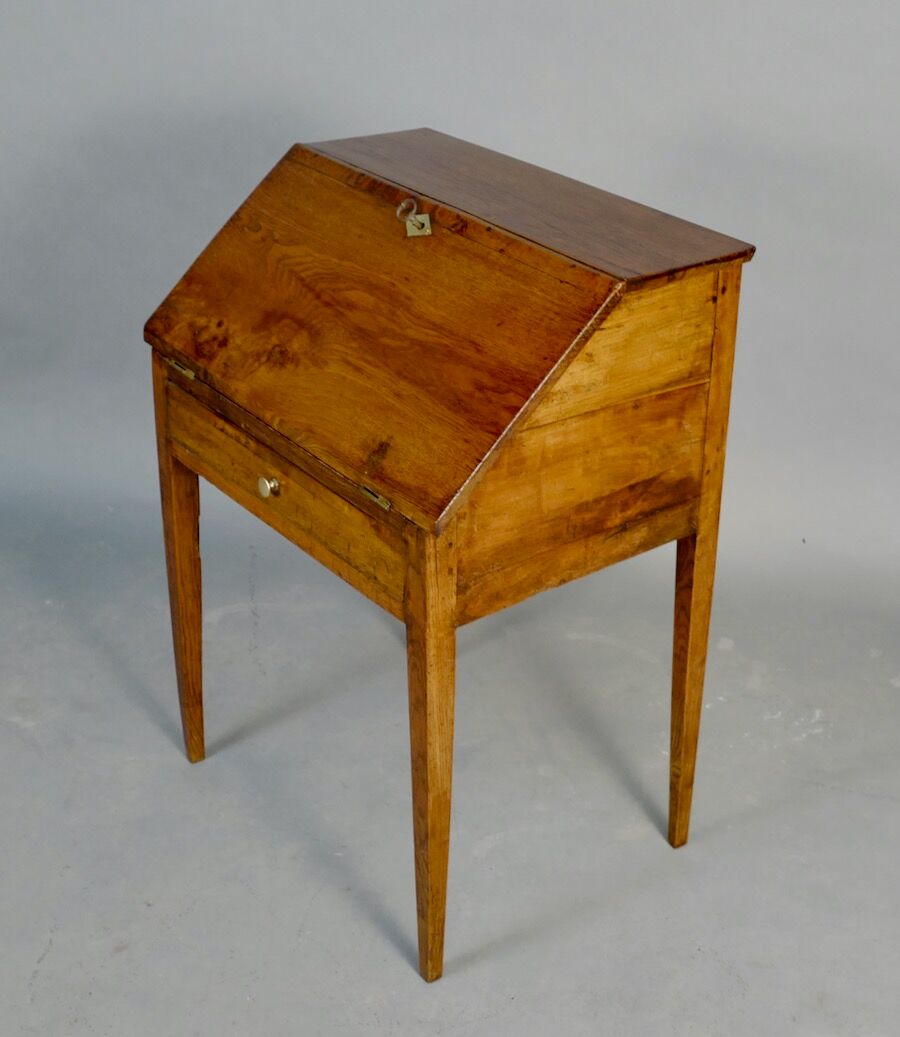 19th century natural wood sloping desk