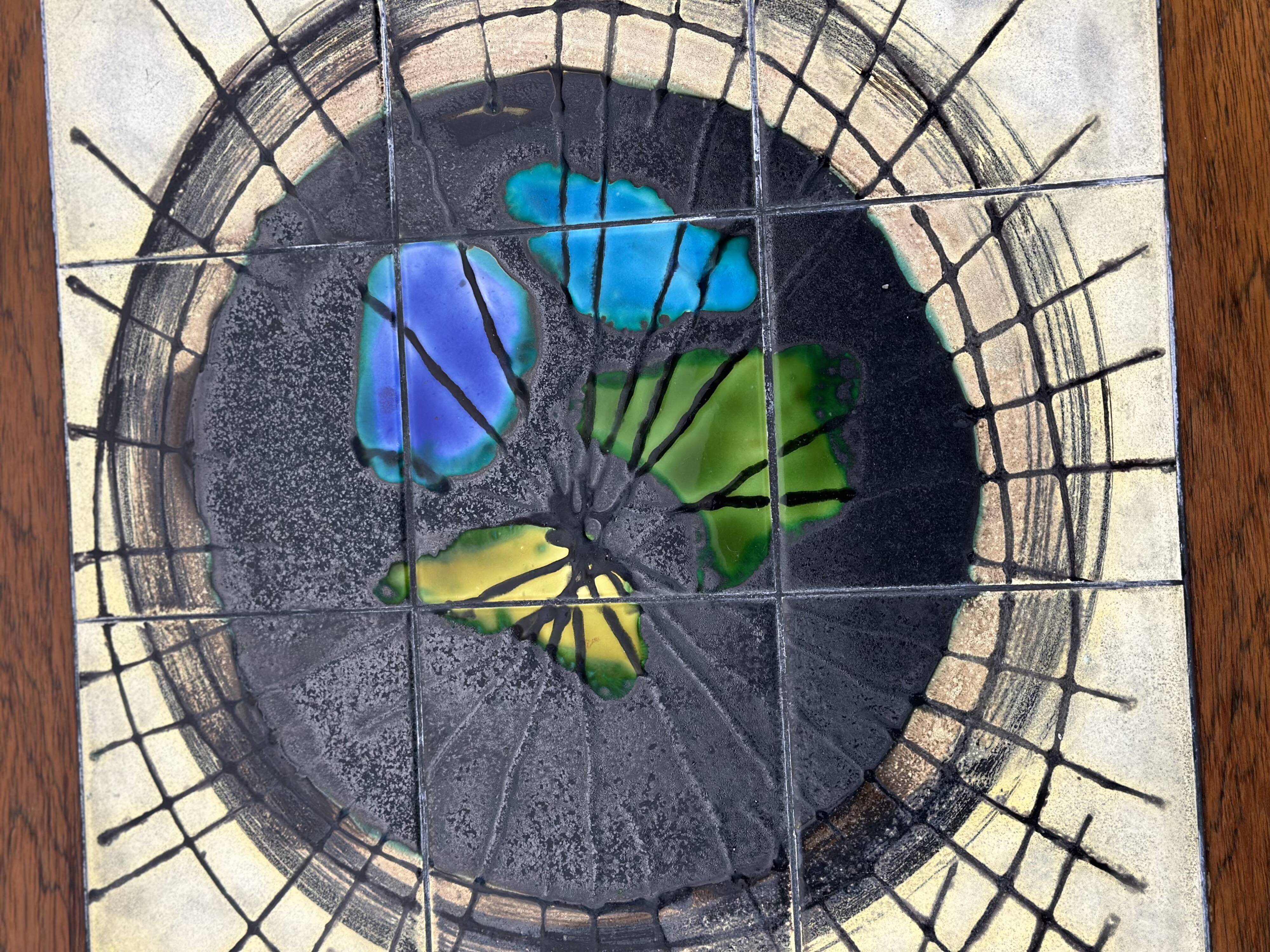 Teak coffee table with lava ceramic by j.belarti 1960