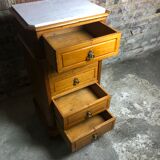 Waxed beech chiffon with white marble top