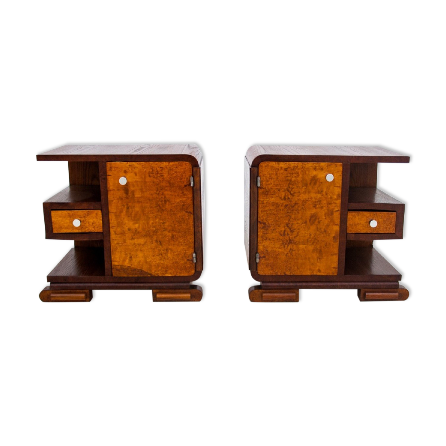 Art Deco bedside tables, Poland, 1940