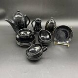 Brutalist black ceramic coffee service – Modernist design