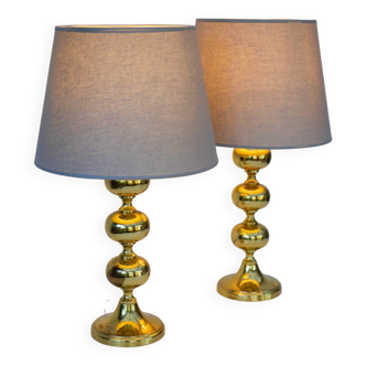 Scandinavian Modern Brass Table Lamps from Nafa, Sweden