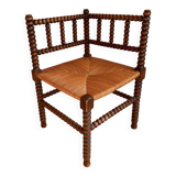 Turned wood corner chair