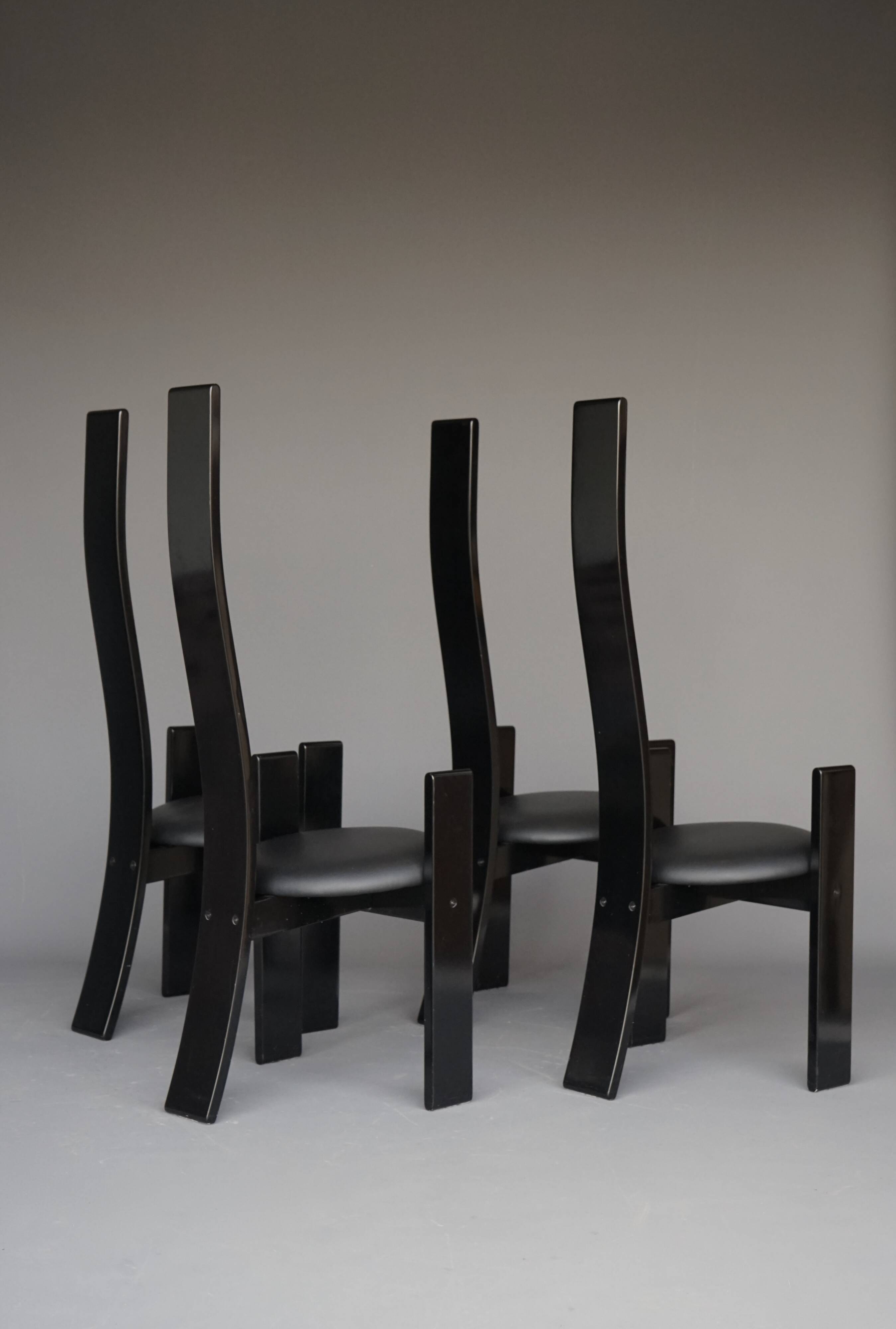 Chaises Golem Mid-Century par Vico Magistretti pour Poggi, 1970s, Set de 4