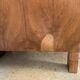 High Art Deco chest of drawers with moustache legs, raw walnut, 1930.