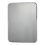 1980s Italian Rectangular Mirror in Tubular Chrome Plated Frame