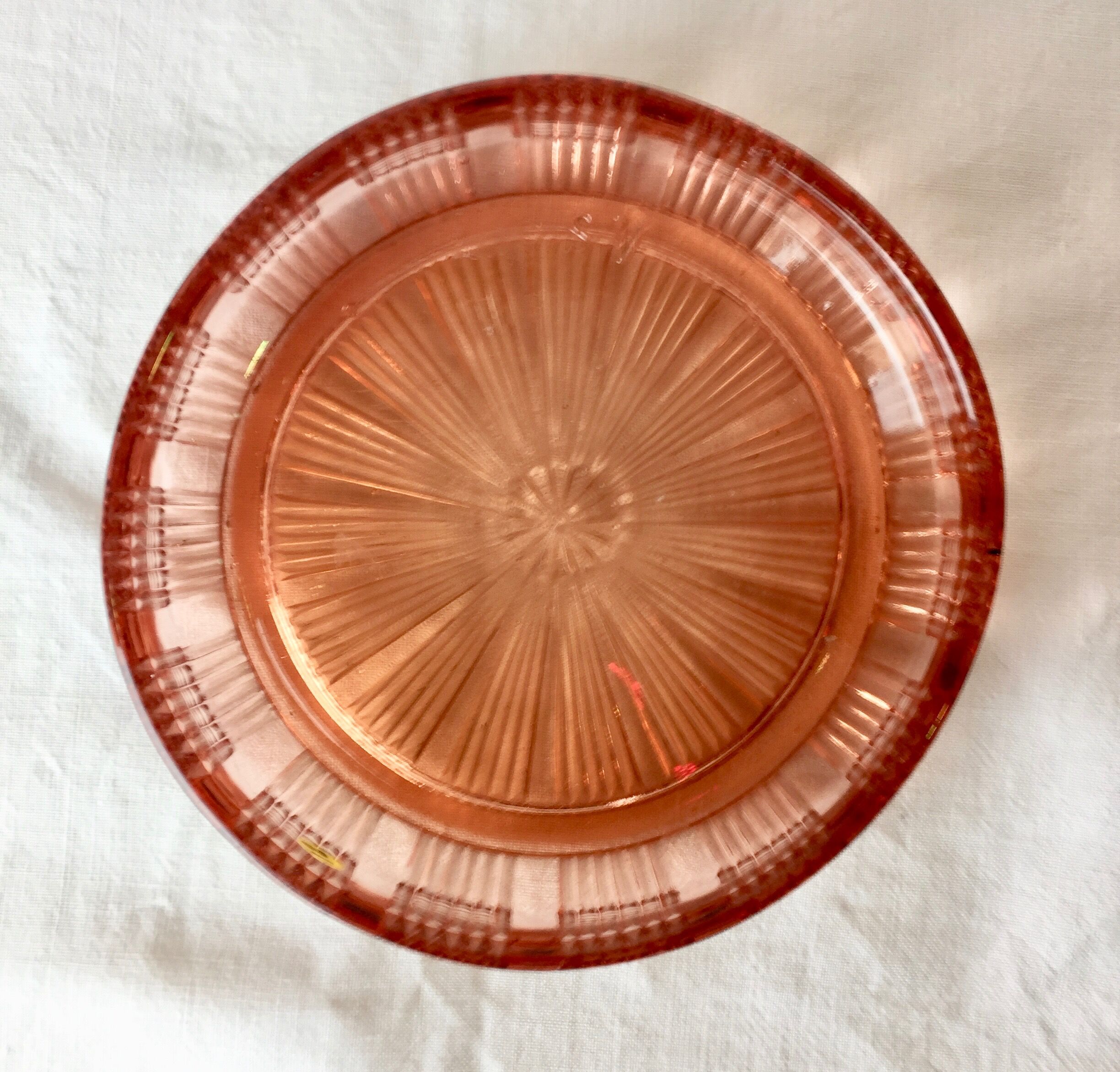 Pink glass trinket bowl