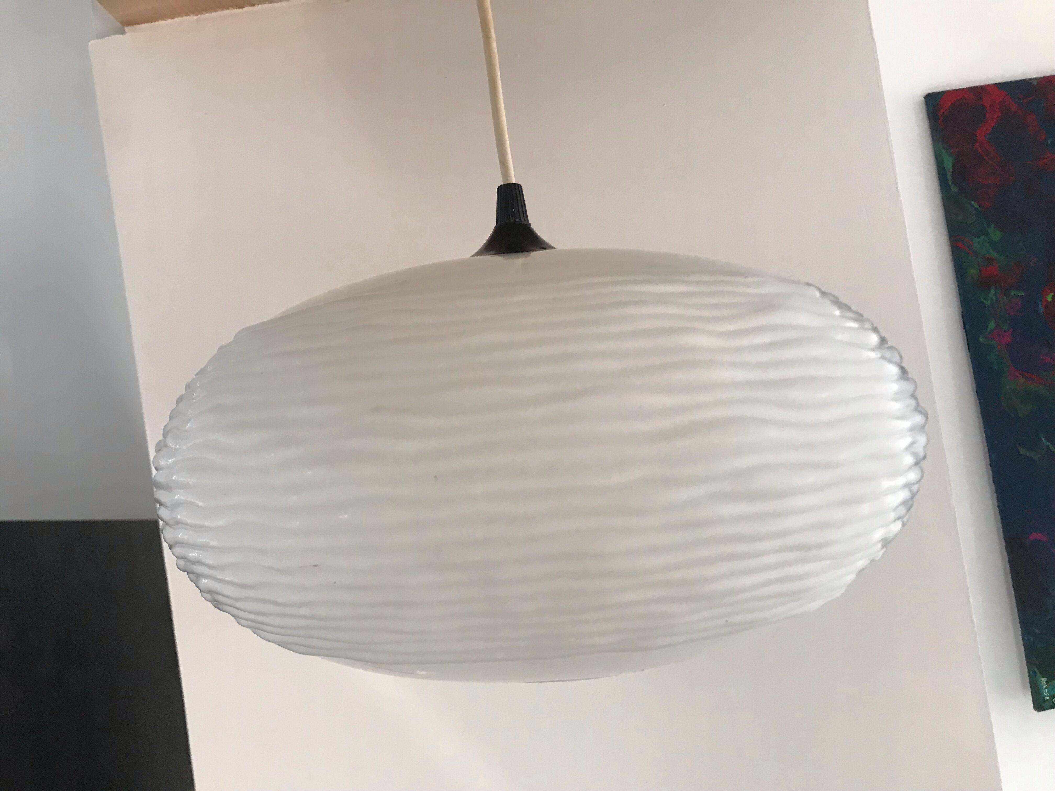 Opaline pendant lamp by louis kalff for Philips