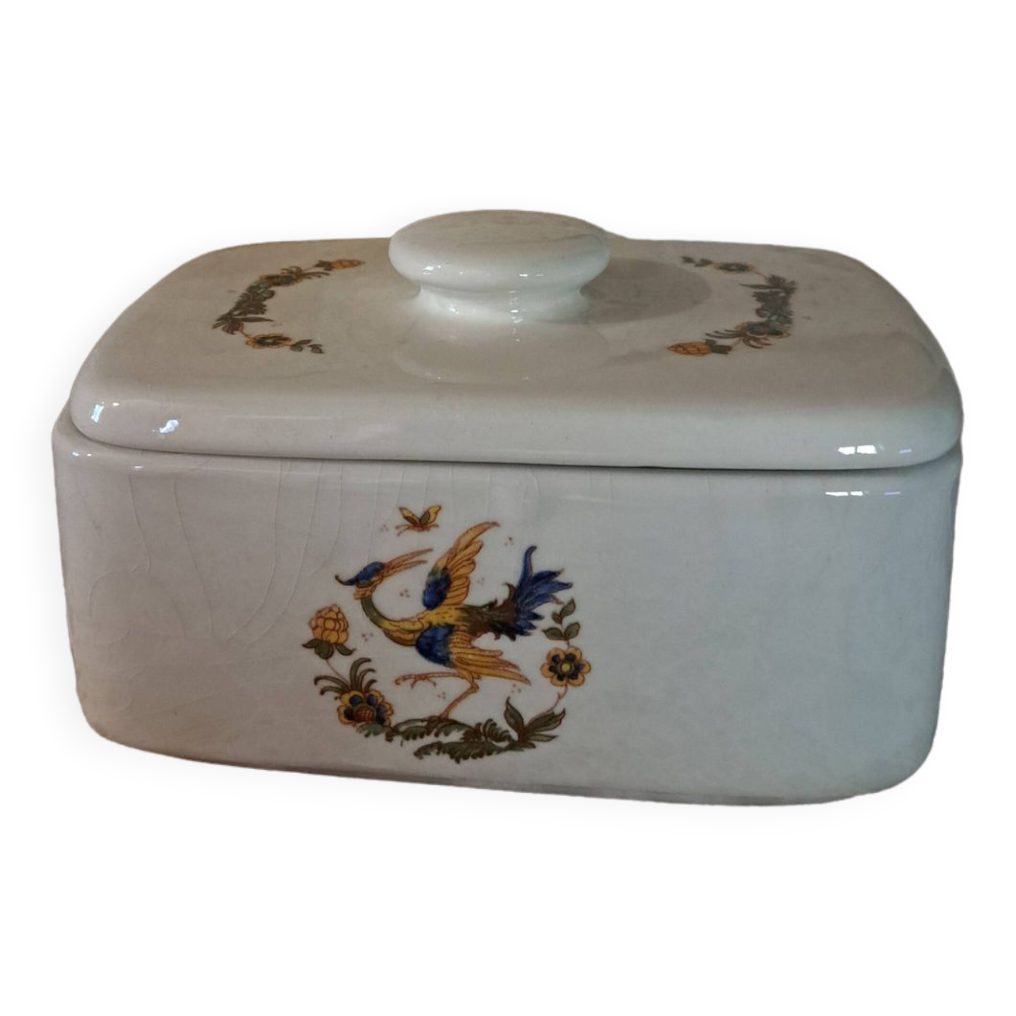 Moustiers style San Marino ceramic butter dish
