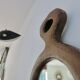 Solid wood mirror carved with a chisel, free form, 1960s.