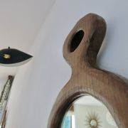 Solid wood mirror carved with a chisel, free form, 1960s.
