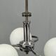 Chandelier en chrome et verre opalin Art Déco tchèque, années 1930