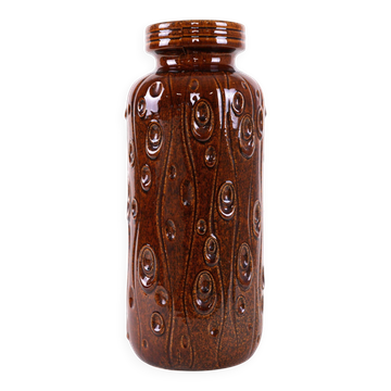 Vase en céramique marron, design allemand, années 1960, fabriqué en Allemagne de l'Ouest.