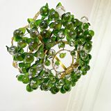 Lustre vintage à feuilles Murano en laiton massif