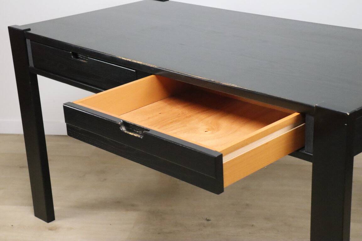 Vintage Simat edition desk in blackened wood, 1980