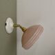 Vintage lampshade wall lamp in pink Clichy glass