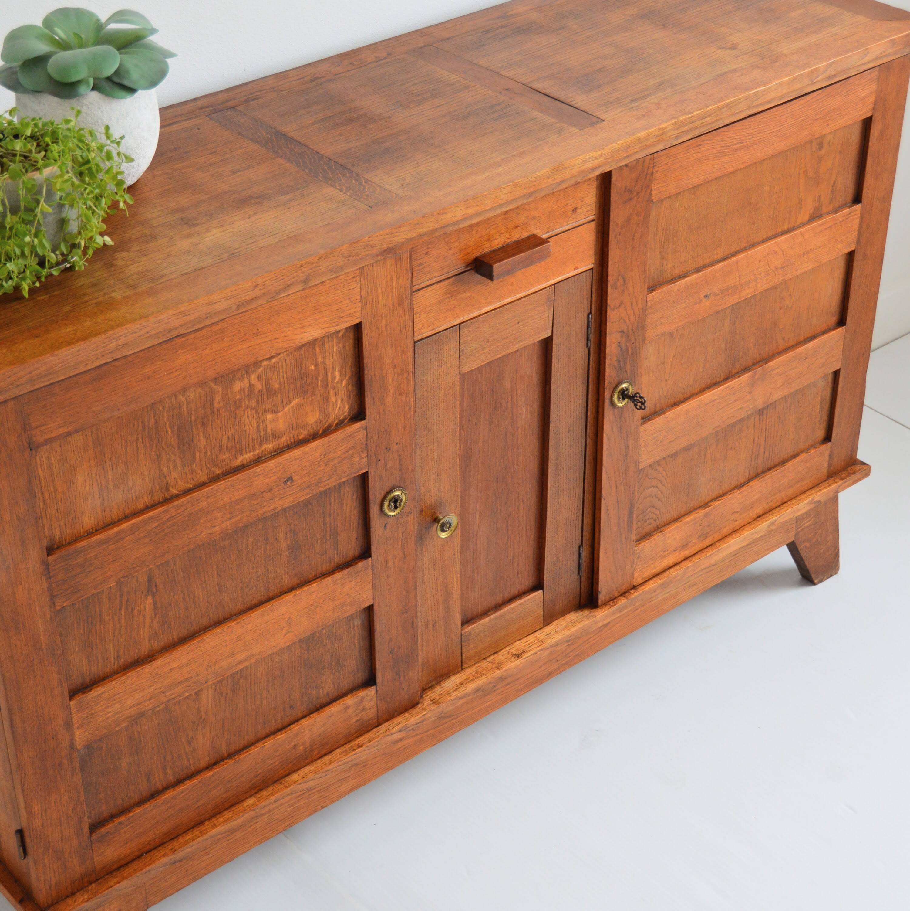 Rare René Gabriel oak sideboard from the 40s / 50s vintage