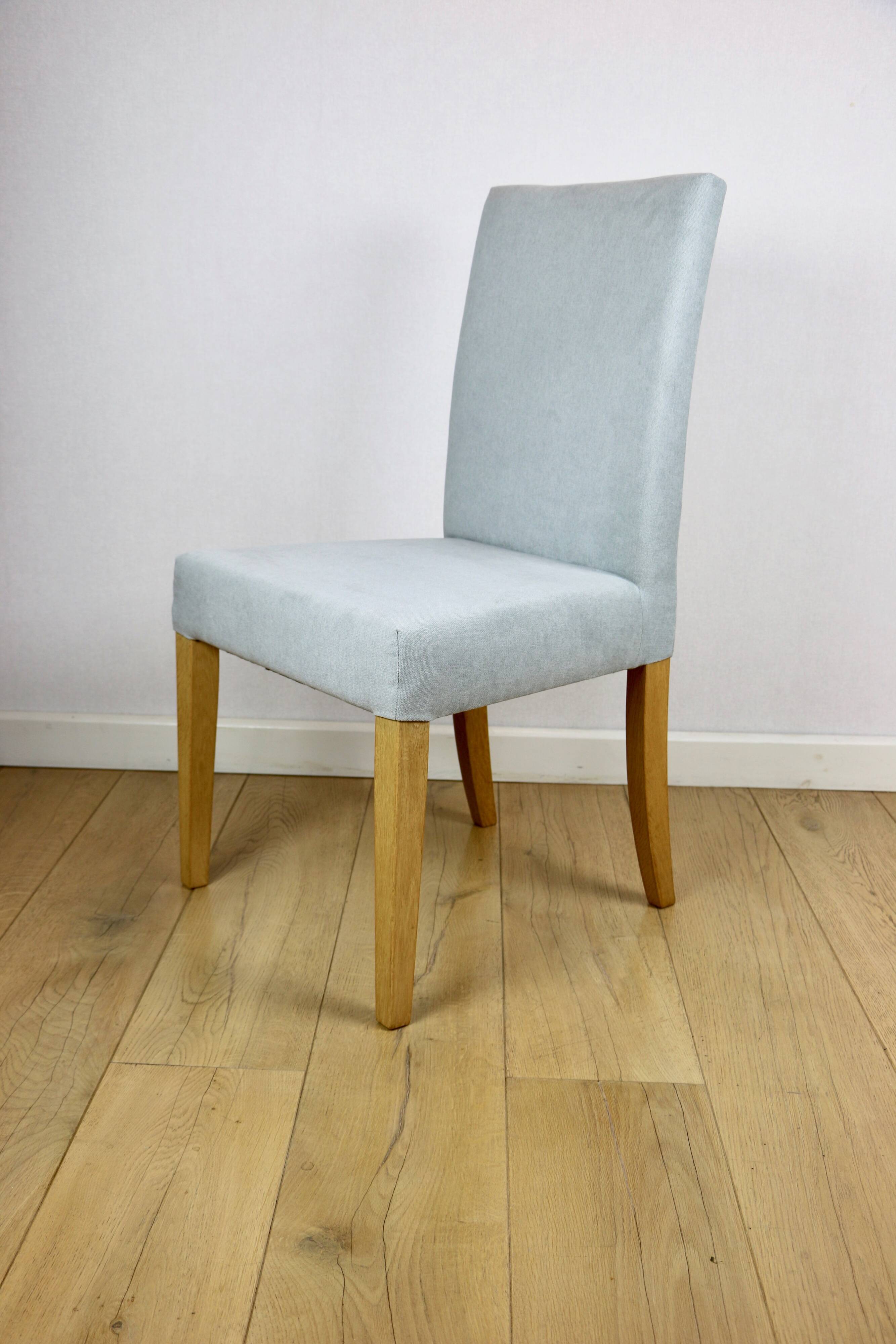 Oak chairs Ikea after renovation vintage blue-celadon-grey - 2 pieces - set