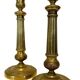 Pair of Louis XVI style candlesticks in 19th century chiseled bronze