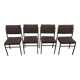 Set of 4 vintage chairs brown fabric