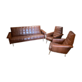Set sofa daybed and armchair skaï vintage year 50