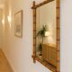 Large cherry wood bamboo mirror 100×76cm