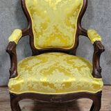 Fauteuil style Louis XV en acajou vers 1850