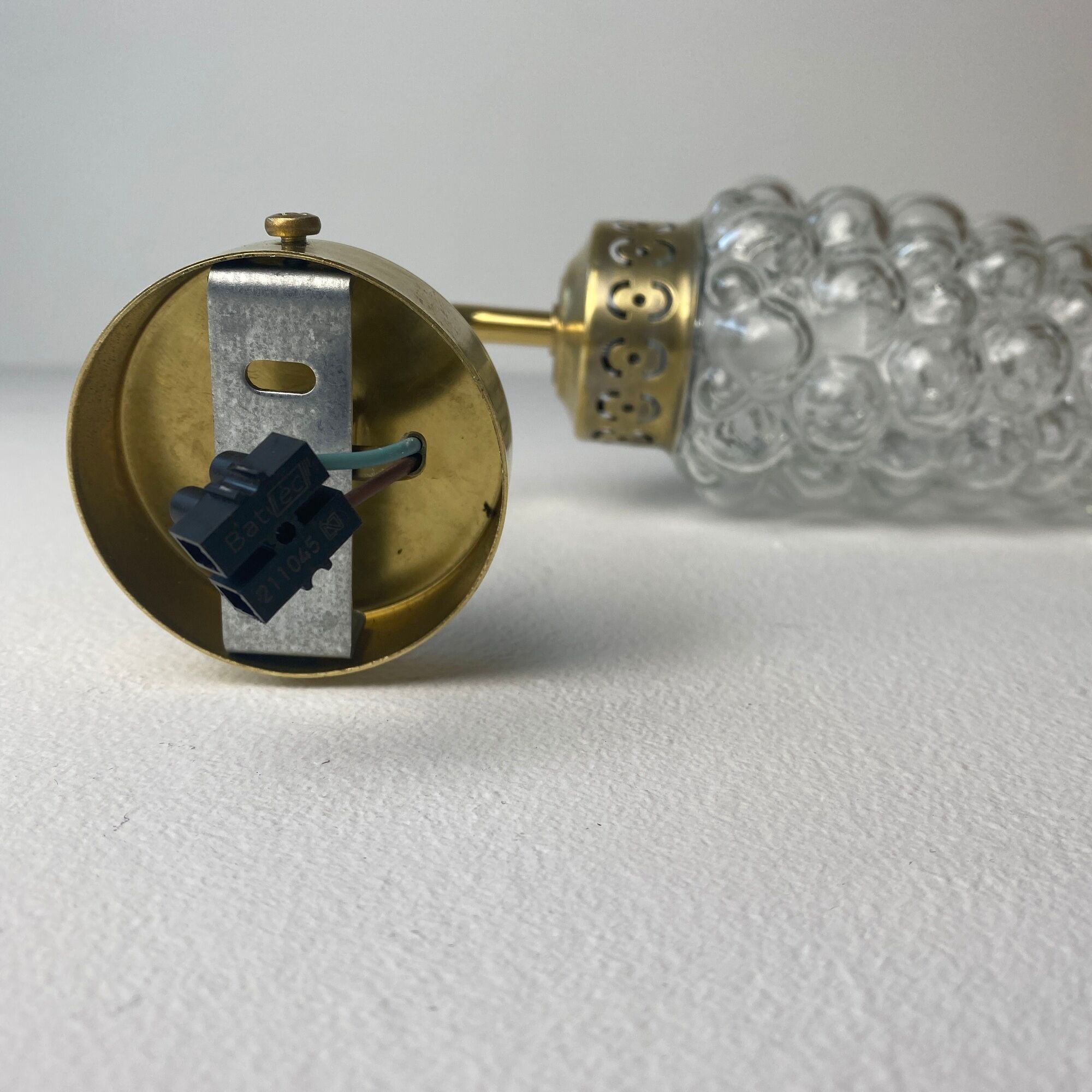 Lot 3 vintage glass wall lamps