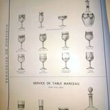 Antique PORTIEUX carafe, Pasteur model, with Empire engraving, 1930