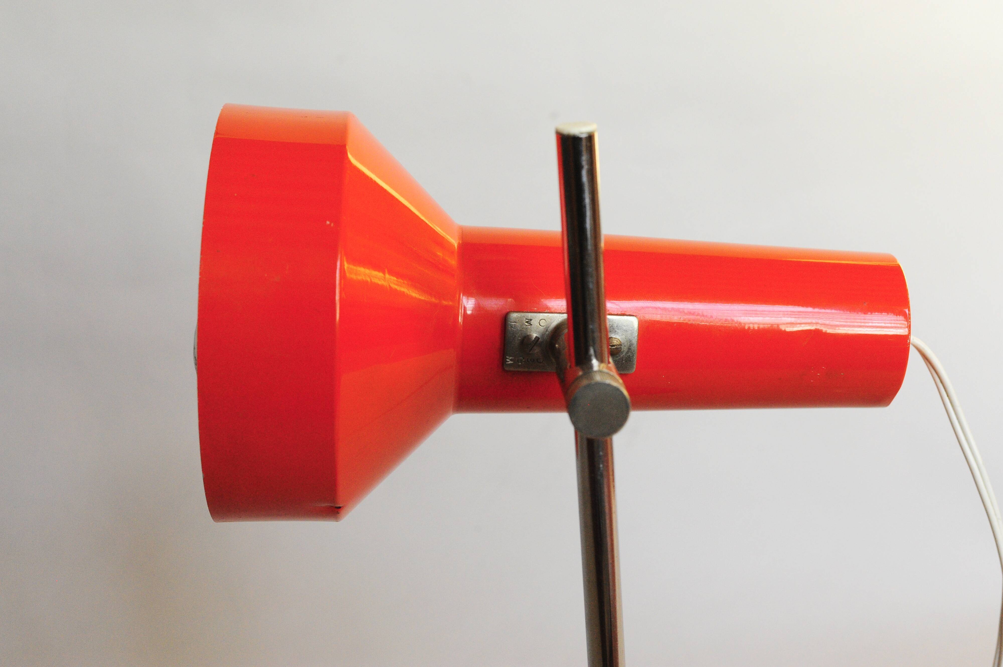 Orange OMI desk lamp dating back to the 1970s