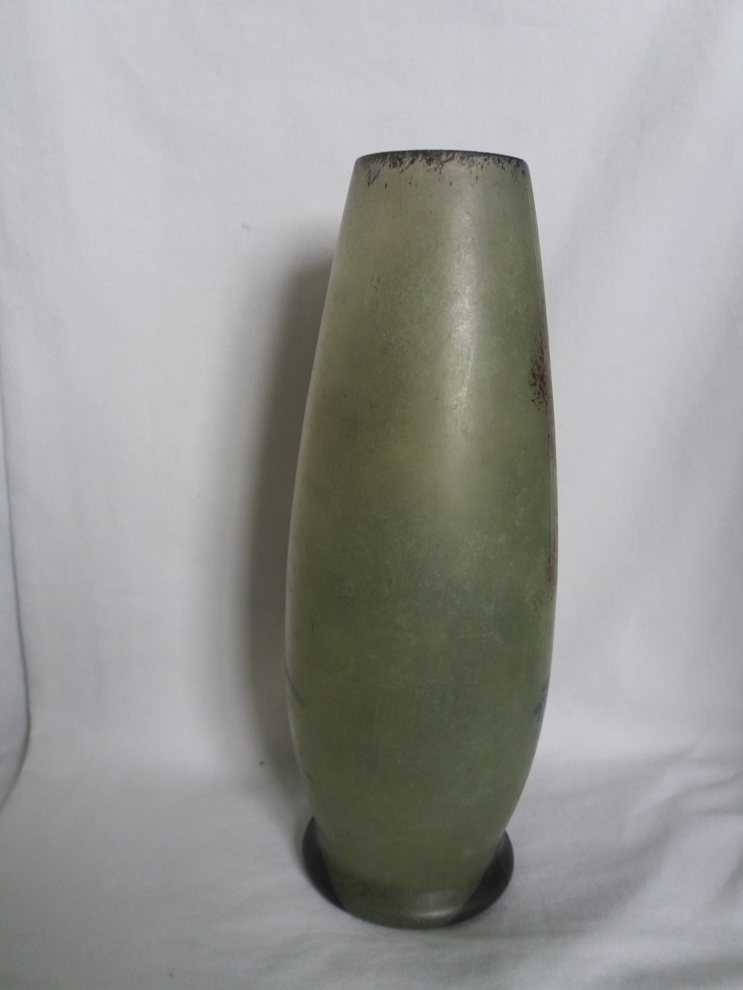 Vase with painted decoration signed Jem Joseph Mure