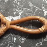 Hand-faced mirror - rattan - year 70