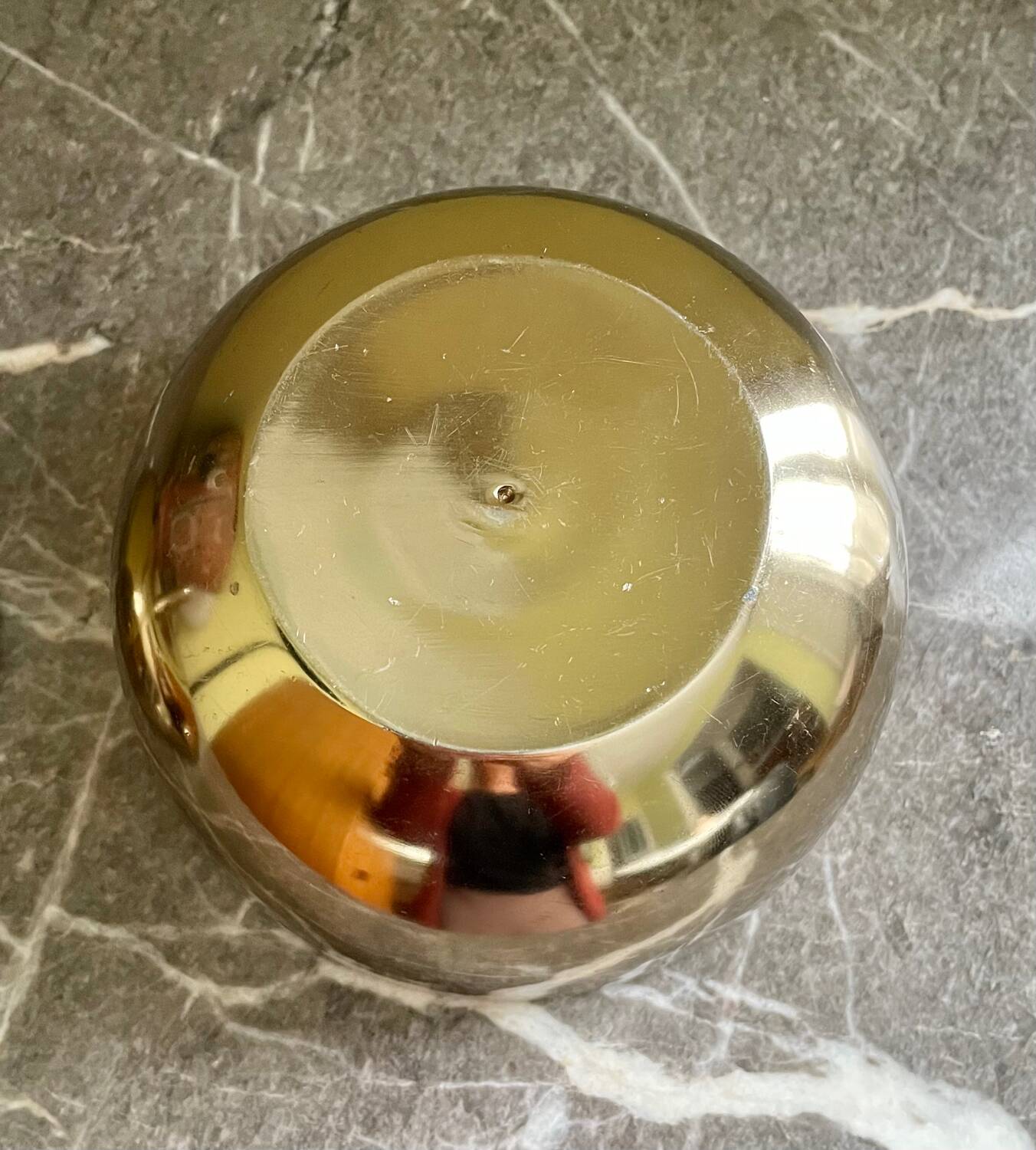 Vintage golden metal apple box