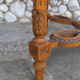 Antique round table plateau pink marble fully carved 1900s