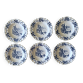 6 antique deep plates in Sarreguemines earthenware