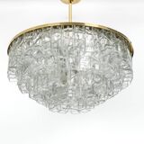 Doria Chandelier Mid-Century Frosted Glass, 1960s, Germany