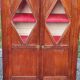 Library in solid oak and walnut, late 19th century