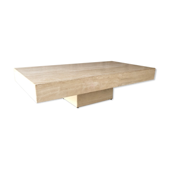 Rectangular travertine coffee table