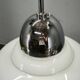 1930s Art Deco Bauhaus Opaline Glass and Chrome Pendant Light